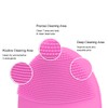 Electric Ultrasonic Silicone Cleansing Device Facial Cleaner Beauty Instrument (Pink)