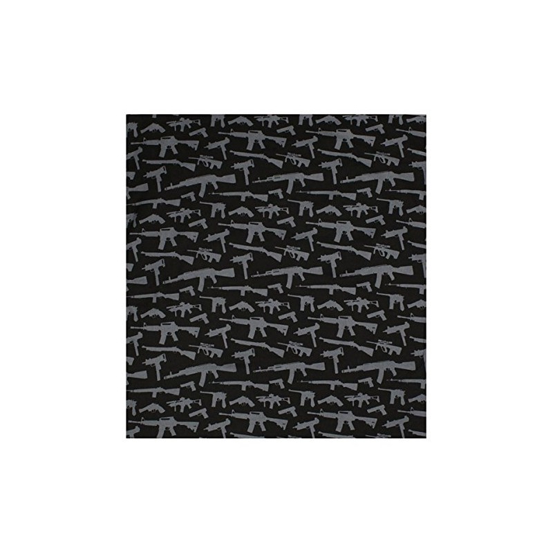 Rothco Gun Pattern Bandana, Black/Silver