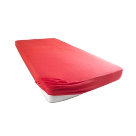 Fitted Sheet 70 x 140 cm Baby Cot - 100% Cotton Jersey Cot Fitted Sheet for Mattresses up to 15 cm Height, Red