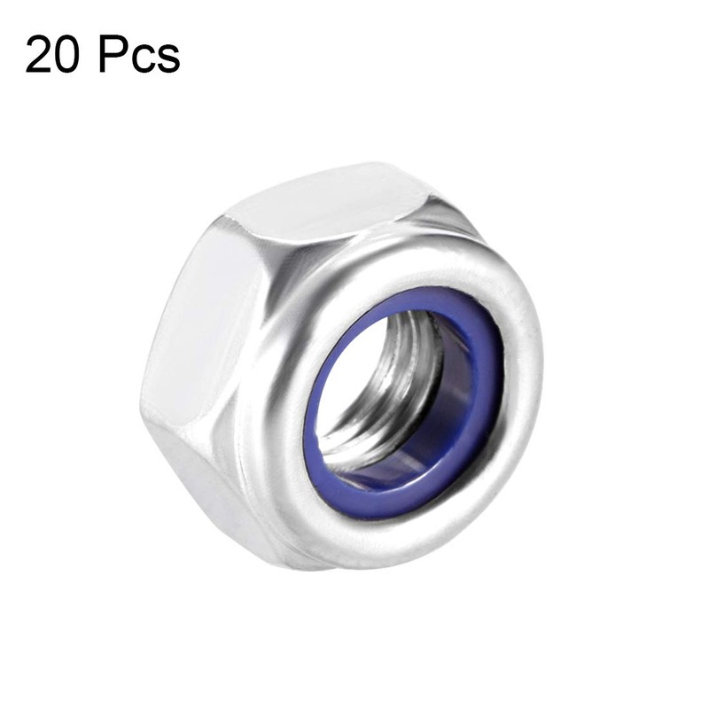 sourcing map Hex Lock Nuts - M10 x 1.5mm Stainless