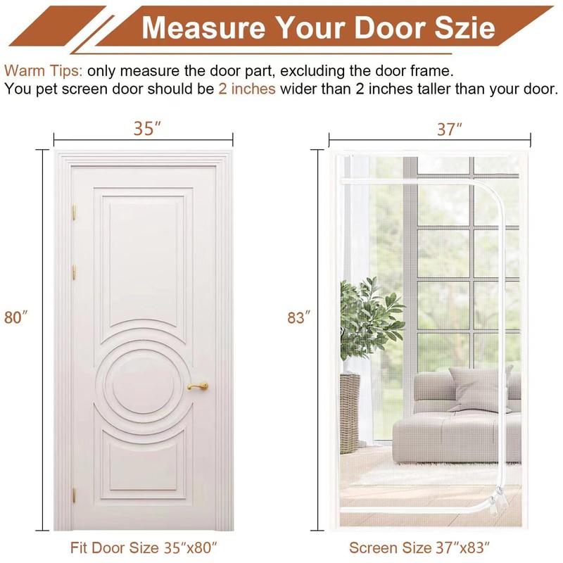 Dixutzi Reinforced Cat Screen Door Fits Door Size 35''x 80'',