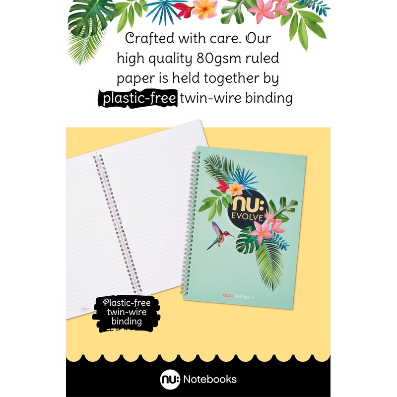 nu: Notebooks | Evolve Tropical Range | Recycled A4 Notebook
