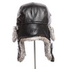 frr Leather Rabbit Fur Aviator Hat (M, Black)
