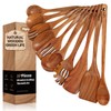 Teak Wooden Cooking Utensils Set, 10 Piece Premium Kitchen Cookware,