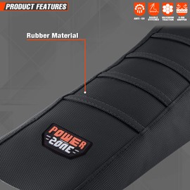 fewfuss fewfuss Universial Dirt Bike Seat Cover - Soft Ribbed Rubber Seat Covers for Motorcross Enduro (Black-2)