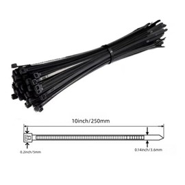 250 piece Zip Ties 10 inch, Heavy Duty Plastic Cable Ties, Premium Plastic Wire Ties with 40 Pounds Tensile Strength,Self-Locking Plastic Nylon,Wire Ties for Home,Garden,Workshop,Office