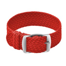 ULLCHRO Unisex Perlon Nylon Bracelet with Stainless Steel Silver Buckle, red