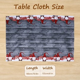 DALAETUS 1pcs Christmas Table Cloth, 180 x 150 cm Rectangular Christmas Tablecloth, Washable Xmas Table Cover for Christmas New Year Decoration Xmas Party Home Decor