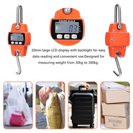 Mini LCD Digital 2-300kg Portable Industrial Electronic Heavy Duty Weight Hook Crane Hanging-Scale