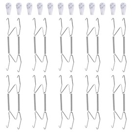 Fasunry 10 Pack Plate Hangers, 6 Inch Plate Hangers for The Wall with 12 Pack Wall Hooks, Compatible 6 to 7.5 Inch Decorative Plates and Arts