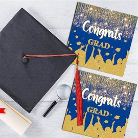 Nytlivet Napkins Graduation 2025 Blue Gold, 40 Pieces Napkins Graduation, Napkins Exam Passed, Graduation Table Decoration Party Tableware Graduation Decoration