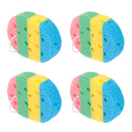 Baluue 4pcs Oval Shaped Seaweed Bath Sponge Set Ultra Absorbent Shower Exfoliating Sponge for Body Cleaning Suitable for Skin Types for Daily Use