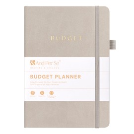 And Per Se Budget Planner, Monthly Budget Book with Expense Tracker Notebook, Undated Financial Planner & Bill Organizer - A5 Size, Hardcover (Soft Cement)