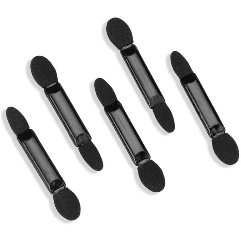 10Pcs Black Double-sided Sponge Eyeshadow Brush Mini Stick Brushes Travel