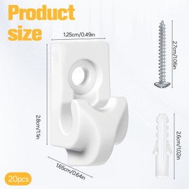 20 Pcs Wire Shelving Clips Wire Shelf Brackets White Closet Rack Wall Mount Heavy Duty Closet Shelf Brackets Included Clip Screws and Expansion Tubes for Wires Closets Shelving