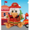 DolliBu Sitting Rooster Firefighter Stuffed Animal with Name Personalization -