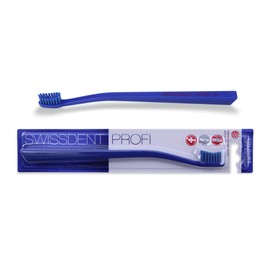 SWISSDENT PROFI COLOURS Zahnbürste soft-medium | Farbe blau& blau| Ausgezeichnete & patentierte Zahnbürste
