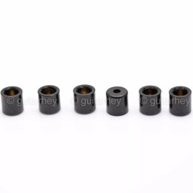 GOTOH NEW (6) String Bushings Flush Fit Smooth Guitar Body Ferrules 3/8" Tele - BLACK