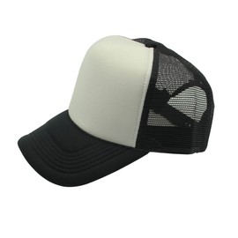 Craftman High Crown Foam Front Mesh Back Classic Trucker Hat with Adjustable Snapback for Men and Women(Black/White)