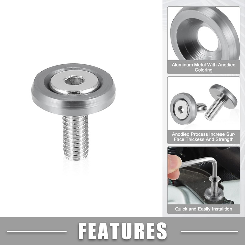 X AUTOHAUX Car Bumper Fender Washer Bolt Engine Bay Dress