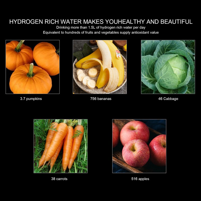 Hydrogen Water Bottle 3000PPB 280ML Portable Hydrogen Water Generator with