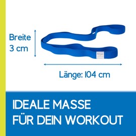 ARTZT vitality Theraband Super Band Textile | Fitness Band Made of Soft Fabric | Gymnastics Band for Training Strength, Back, Abdomen, Arms and Shoulders | Made in Germany Blue | Medium, 204 cm