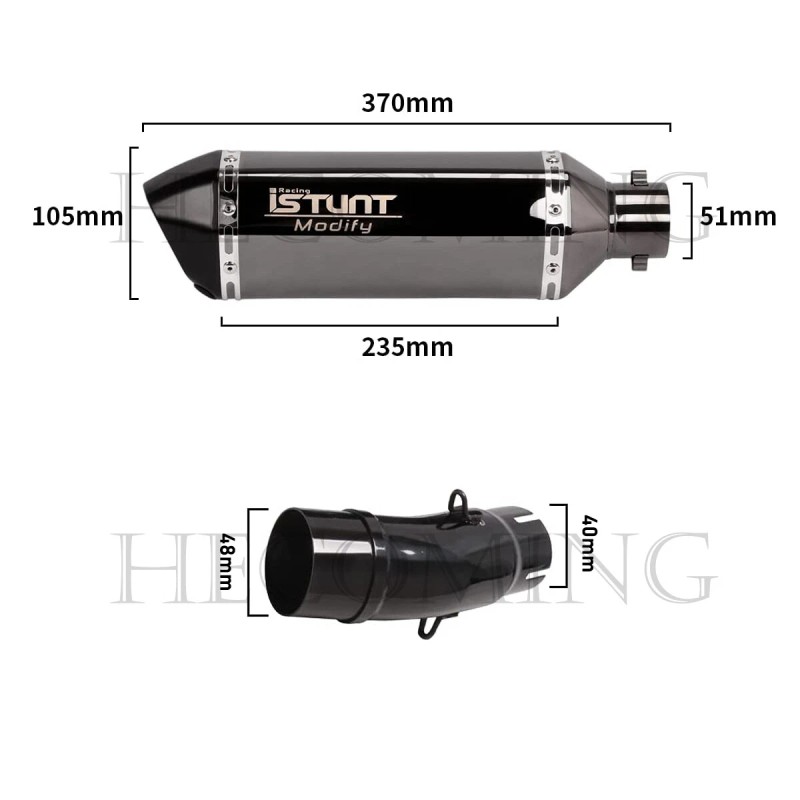 ISTUNT Ninja 500 Slip on Exhaust System For Kawasaki Ninja