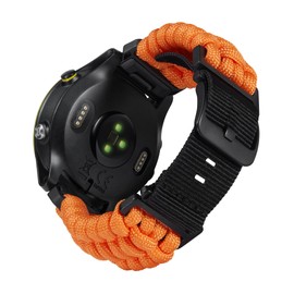 BINLUN Compatible with Garmin Bracelet 20 mm 22 mm 26 mm, Braided Paracord Nylon Bracelets Fits Quickfit Military Sports Replacement Strap for Forerunner/for Instinct/for Fenix/for Descent Men