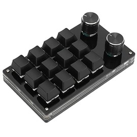 Teclado mecánico macro, acrílico de 12 teclas, programable, multifunción, teclado para juegos con una sola mano, función de memoria, teclado mecánico 