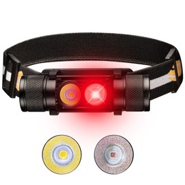 77outdoor LED Rechargeable Red Headlamp, D25LR Powerful Lightweight Head Flas...