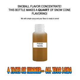 Summer Snow Entertainment FRENCH VANILLA MIX Snow CONE/SHAVED ICE Flavor QUART #1 CONCESSION SUPPLIES