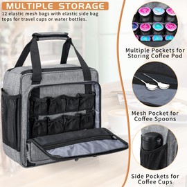 OUUTMEE Coffee Maker Carrying Bag Compatible with Keurig K-Mini or K-Mini Plus, Single Serve Coffee Brewer Portable Storage Bag with Extra Pockets, Storage Tote Case With Multiple Pockets for K-Cup