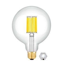 OMAYKEY 12W Dimmable Large LED Globe Bulb 100W Equivalent 1000 Lumens, 5000K Daylight White E26 Medium Base, Vintage Edison G125(G40 Replacement) Oversize Globe Clear Glass LED Filament Light Bulb