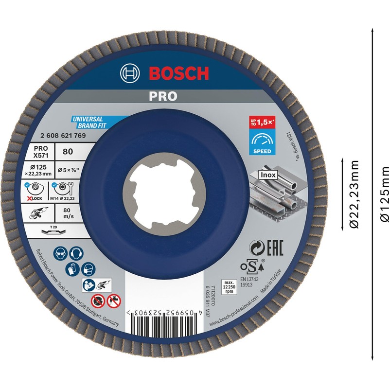 Bosch Accessories X-Lock Flap Discs, Angled Version, Plastic plateØ 125