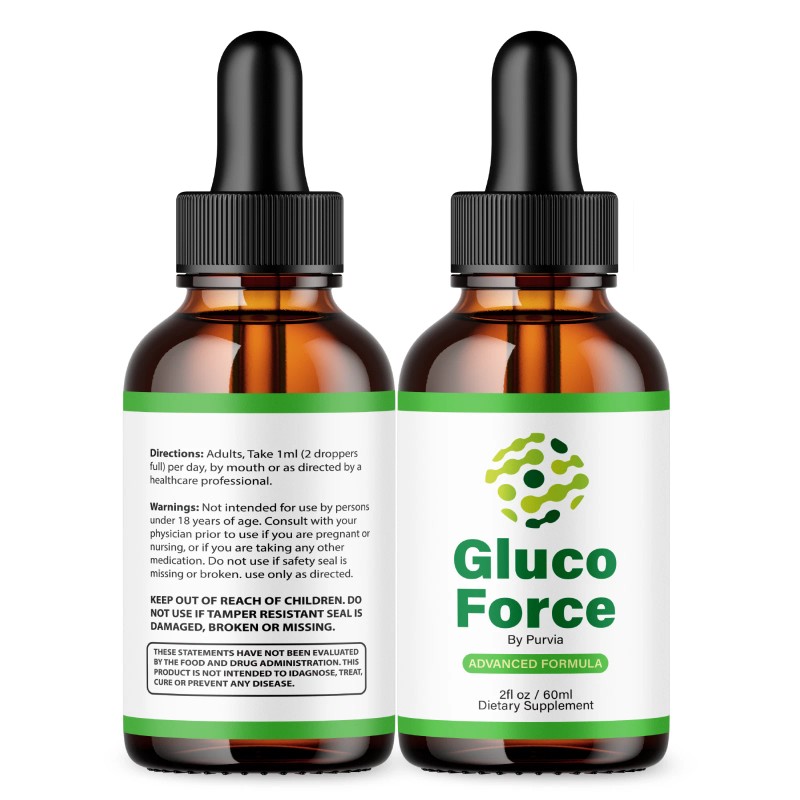 Purvia (2 Pack) Gluco Force Drops Extra Strength Formula Supplement