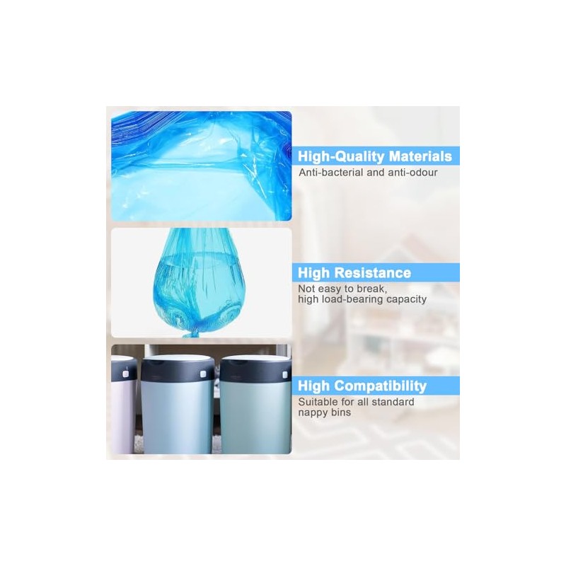 Pack of 10 Nappy Eater Refill Bags Compatible with Foppapedretti