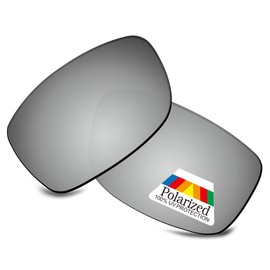 Bwake Replacement Lenses for Oakley Gauge 8 L Sunglasses OO4124 - Satin Silver POLARIZED