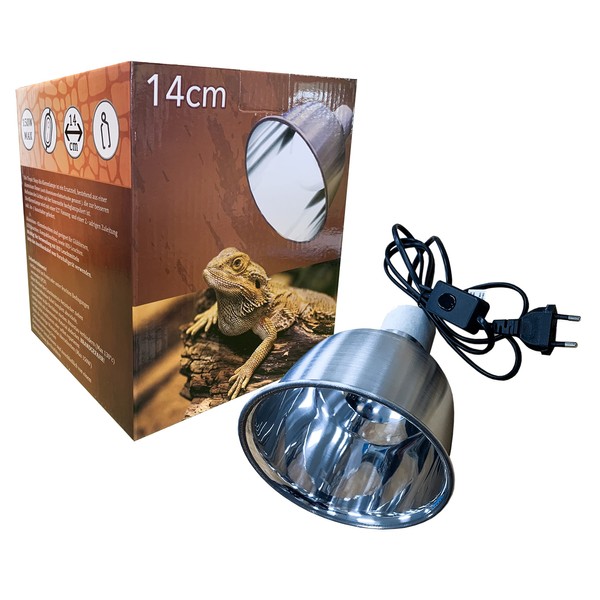 TropicShop - Lampe de terrarium pour culot E27 en porcelaine pour éclairage UV - Lampe chauffante universelle pour abat-jour de reptiles Ø 14 cm - Jusqu'à 150 W
