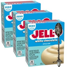 Candy Freezer Instant Pudding & Pie Filling Mix 1 oz Box Sugar Free (Pack of 3) with Gem Spoon (Zero Sugar White Chocolate) - Gem Spoon