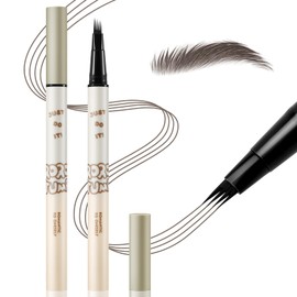 Apooliy Waterproof Eyebrow Pencil, Microblading Liquid Brow Pencil, Micro 4 Point Eyebrow Gel, Long-Lasting, Effortlessly Creates Natural-Looking Brows