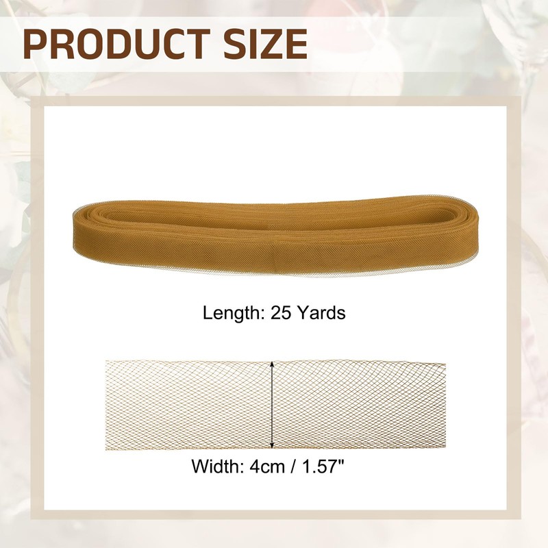 sourcing map 25 Yards 2 Inch Stiff Horsehair Braid, Wide