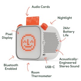 YOTO Player (3rd Gen.) + Make Your Own Card – Kids Bluetooth Audio Speaker, All-in-1 Screen-Free Device for Stories Music Podcasts Radio White Noise Thermometer Nightlight Ok-to-Wake Alarm Clock