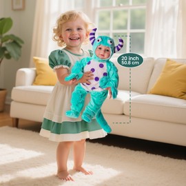 BABESIDE 20-Inch Lifelike Reborn Baby Dolls Set – Soft Weighted Body, Realistic Newborn Doll with Monster Outfit, Magnetic Pacifier, Bottle & Birth Certificate – Gift for Girls & Kids Age 3+