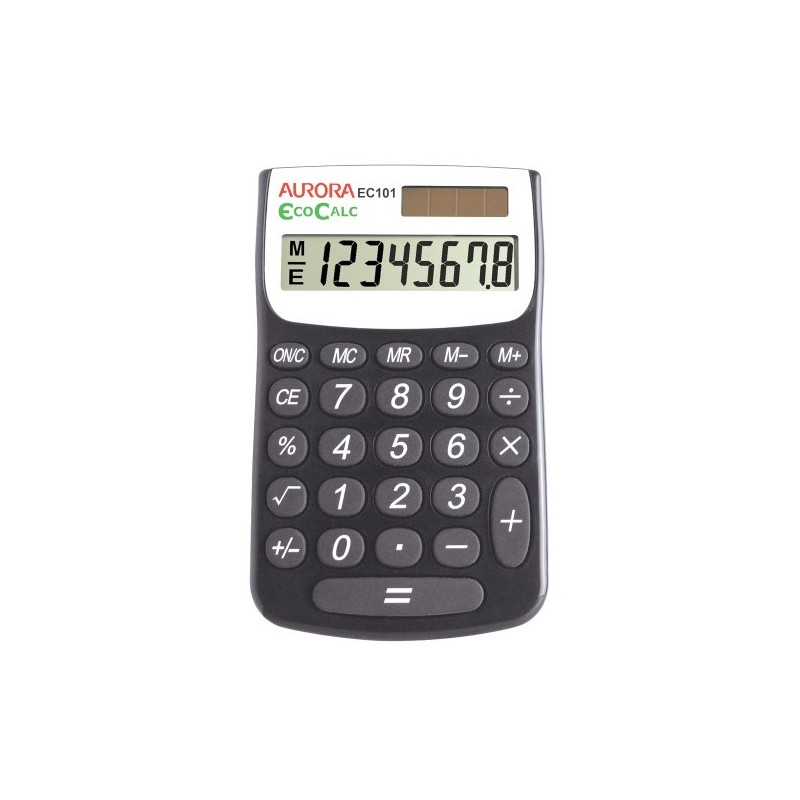 Aurora EC101 EcoCalc Calculator (Made From Recycled Plastic),Black/White