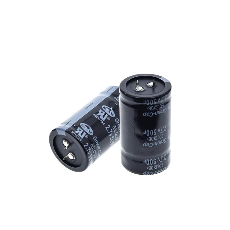 TOKERU 2Pcs 500F 2.7V Round Through-Hole Mount Super Capacitor, Drops