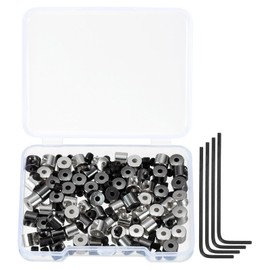 MECCANIXITY 70 Pcs Metal Locking Pin Backs, Locking Pin Keepers Locking Clasp 5mm(H) with 4 Wrench Replacement in Storage Case for Badge, Brooch, Black, Silver Tone