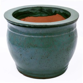 8" Jade Green Ceramic Self Watering Planter with 6" Opening