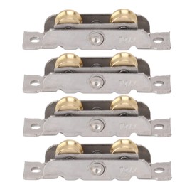 Sliding Door Roller Roller Window Accessories Ball Bearing Stainless Steel and Copper Sliding Door Roller Assembly 4 Pieces with Screws for Office (Concave Wheel)