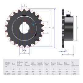 FOCMKEAS 20 Tooth Roller Chain Sprocket B Type Hardened Teeth, 25 Chain Sigle Strand 1/4-Inch Pitch, 10mm Bore Black Oxide C45 Carbon Steel, 3x1.4mm Keyway with Fasten Screws for 04C Chain