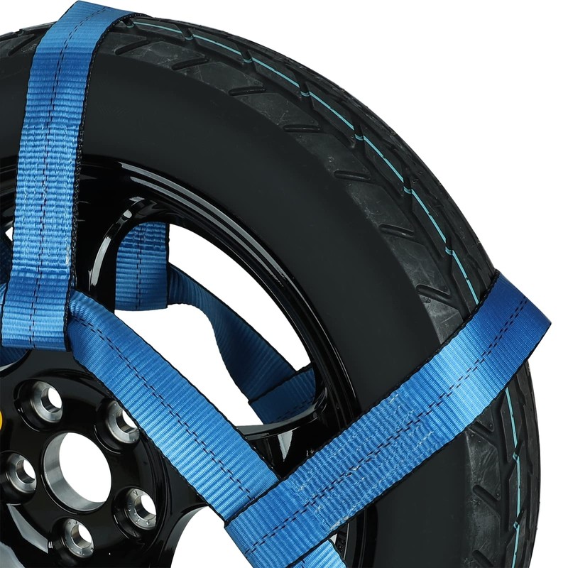 Set of 2 Tow Dolly Straps with Flat Hook, Blue